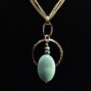 turquoise-and-silver-hoop-necklace