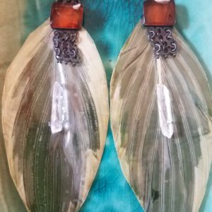 Hosta leaf earrings