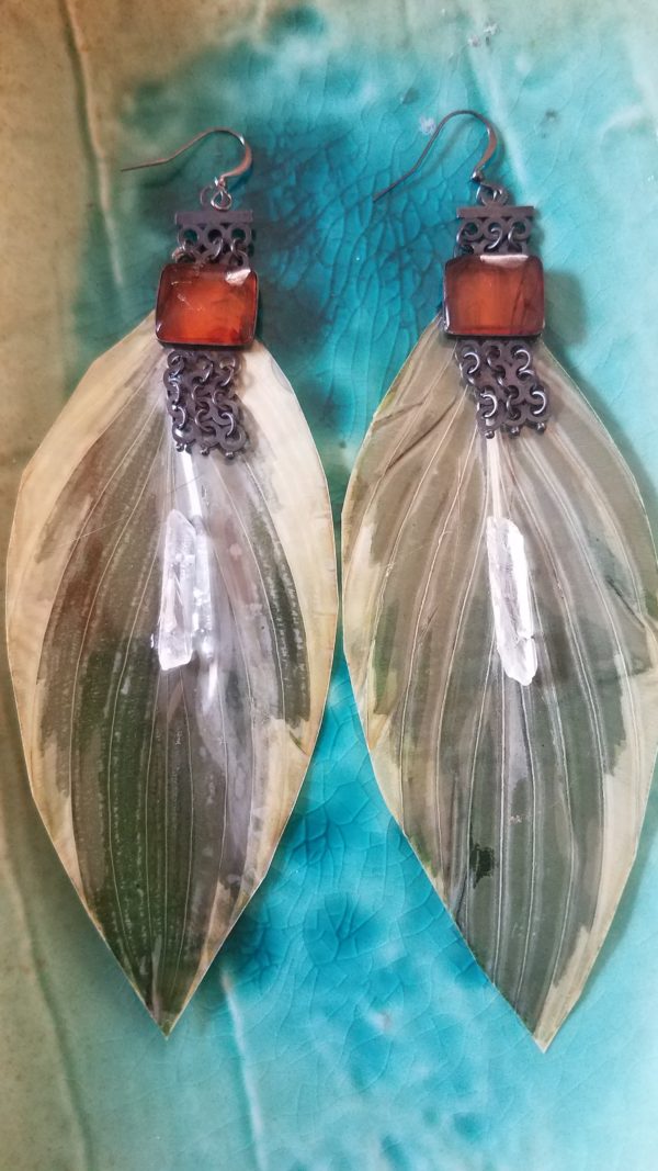 Hosta leaf earrings